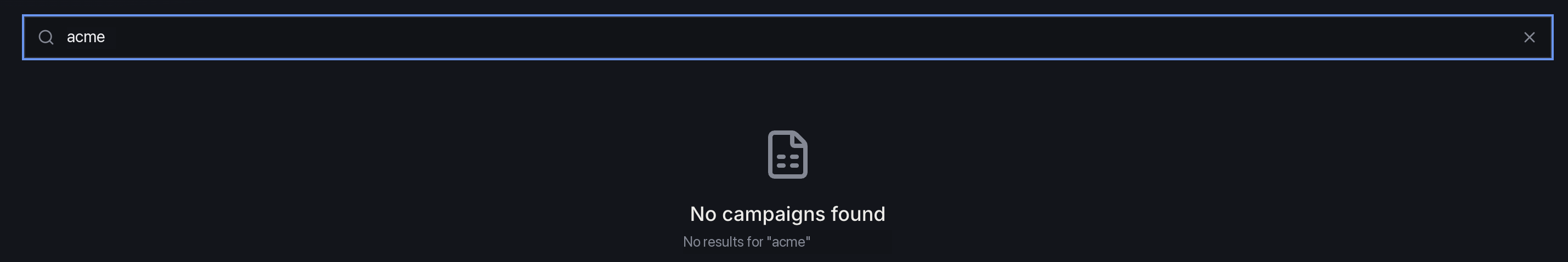 No campaigns found